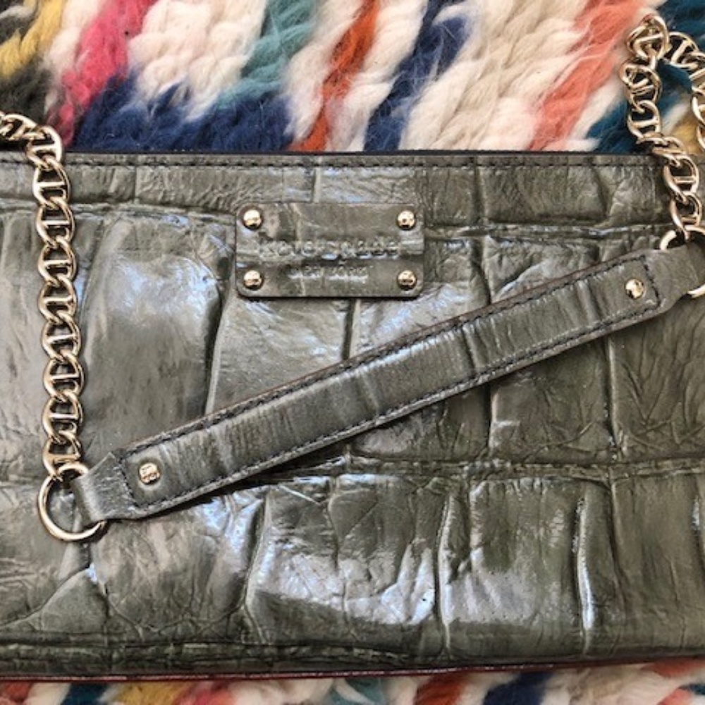 Kate Spade Gray Crocodile Leather Purse